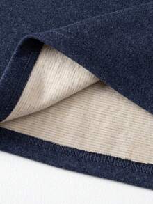 2pcs Men's Fashion Thermal Underwear Set, Autumn/Winter Warm Base Layer Knit Sweater - Navy Blue - View 6