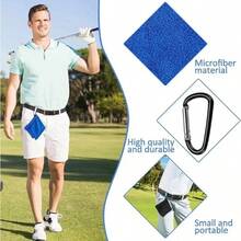 Square Microfiber Golf Ball Cleaning Towel With Carabiner Hook Water Absorption Cleaner Club For Head Wipe Cloth Clean