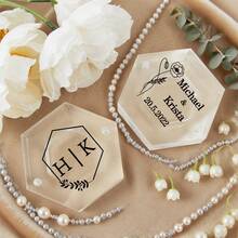 Custom Acrylic Clear Hexagon Ring Box, Personalized Engagement Wedding Ring Box Storage, Wedding Decoration, Bridal Gift - Multicolor - View 6