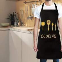 Unisex Apron For Restaurants, Cafes, Milk Tea Shops, And Painting - Adjustable Neck Strap With Multiple Pockets, 4-Season Use - Convenient Minimalist Apron - 1 Piece - View 3