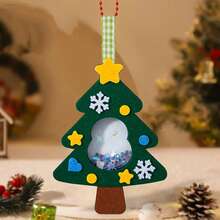 DIY ozdoby świąteczne, choinka, wianek Świętego Mikołaja, wiszący wisiorek na przyjęcie świąteczne, wiszący materiał z włókniny, dekoracja dla dzieci, świąteczna kreskówka z włókniny, wiszący wisiorek z włókniny, zestawy DIY, materiały dla dzieci, łatwe do wklejenia akcesoria, rękodzieło, puzzle z włókniny, zabawki, wianek z włókniny