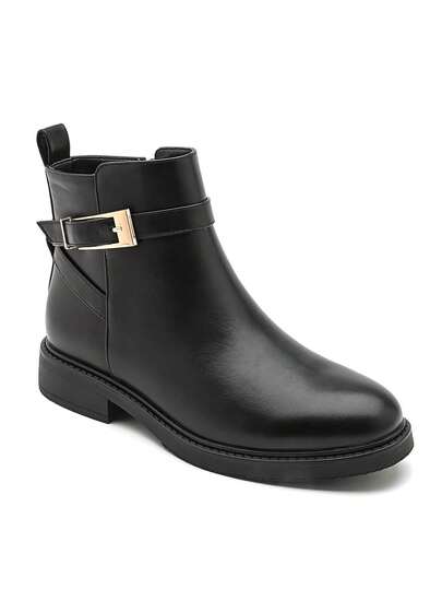 Bottines مهذبة العروس والعروس boucle dorée - جلد صناعي أنيق متوفر باللون الأسود والبني والجملي والبوردو