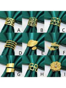 1 قطعة/6 قطع/12 قطعة من حلقات المناديل الإبداعية، حاملات المناديل الزخرفية لعيد الميلاد، الحياة الريفية، الزفاف، المطعم، الفندق، عيد الحب، الولائم، طاولات البوفيه، مستلزمات الحفلات، ديكور طاولة المطبخ المنزلي