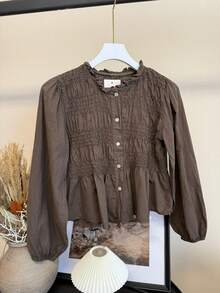 Women Blouses - Chocolate Brown - View 3