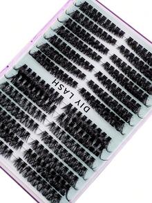 280 Fans D Lockige Falsche Wimpern mit großer Kapazität, in Höhe unterteilt, links + rechts für gepaarte Einzelcluster. Natürliche Segmentierung. Gebündelte Wimpern. Flauschig. Dick. Weich. Leichtes Wimpernset, angenehm zu tragen. Augen vergrößernd, Augenwinkel anhebend, DIY Wimpernverlängerung, Wimpernverlängerung. Für den täglichen Gebrauch&Hochzeiten&Dates&Partys&Musikfestivals&Halloween, Wimperncluster, Wimpernbüschel, Einzelwimpern, Wimpern, Falsche Wimpern