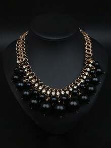 1件欧美时尚水晶串珠吊坠项链，适合宴会、活动、节日佩戴 - 串珠吊墜項鍊 - 查看 4