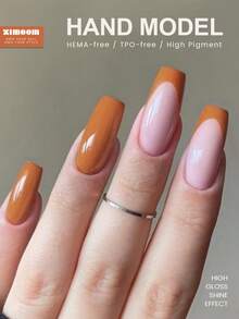 ZIMOOM 12毫升南瓜橙色凝胶指甲油，四季皆宜，橙色系美甲，可卸除UV/LED指甲油，适用于美甲沙龙DIY，也是送给女性和女孩的节日礼物。 - 橘色 - 查看 2