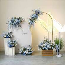 2 Pack Metal Arch Backdrop Stand(7.2FT/6FT), Decorative Balloon Arch Stand, Easy Assembly Gold Wedding Arch, Stable Backdrop Arch Stand For Wedding Ceremony, Birthday Party, Baby Shower - 金色 - 查看 6