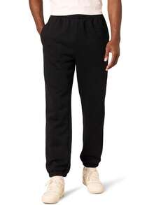 Pantalones deportivos de forro polar para hombre - Negro - Ver 8