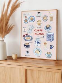 1 件复古橙色意大利浓缩咖啡杯帆布印刷厨房墙壁艺术，每天早晨供应报价标志墙壁艺术有趣的咖啡俱乐部帆布印刷品，卧室装饰，客厅装饰，办公室装饰，餐厅墙壁装饰，墙壁艺术，墙壁装饰，家居装饰，房间装饰，帆布墙壁艺术，海报，带框架的墙壁艺术，可选框架 ﻿ ﻿ - 彩色 - 查看 5