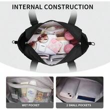 WLLWOO - Bolsa pequeña de gimnasio para mujer con bolsillo húmedo, bolsa de viaje pequeña, bolsa de viaje para entrenamiento, ligera, para baile, yoga, fines de semana, Beige - Negro - - Ver 8