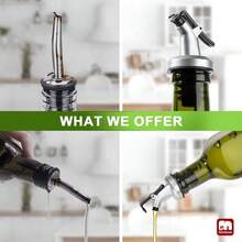 Olive Oil Dispenser Bottle, 6 Pack Oil Dispensers Bottles Kitchen, Cooking Vinegar Dispenser Set, Glass Container Cruet - Pourer Spout, Funnel And Labels - 綠色 + 17 盎司-4 包 - 查看 4