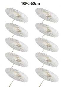 1pc/6pcs/10pcs High Quality Western/European Style Wedding Decoration Parasol, Customizable White Paper Umbrella, Bridal Parasol, Wedding Decor, Creative Gift, Birthday Gift - For Wedding Favors, Japanese/Chinese Style Umbrellas, DIY Wedding & Party Decoration Paper Umbrellas - White - View 5