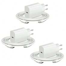 20W EU Plug Wall Charger Adapter + 3.3ft/100cm High-Efficiency Data Transfer Fast Charging Cable Compatible With IPhone 14 Pro Max/14 Pro/14 Plus/14/13/12/11 Pro Max Pro Plus/XS/XR/8/7/6/IPad Series EU Plug Charger Adapter Set Phone Charger High Output Power