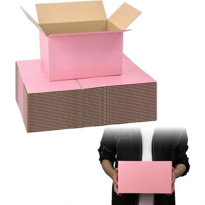 Pink Shipping Boxes 10x7x6 Inches 30 Pack Mailer Boxes For Small Business Corrugated Cardboard Boxes For Packaging Shipping Mailing