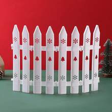 5pcs/10pcs/20pcs Christmas Supplies Tree Fence Scene Decoration Removable Plastic Fence Plastic Fence White Plastic Fence - Multicolor - View 3