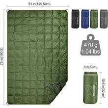 Down Blanket Camping Quilt - Lightweight, Packable, Puffy, Wearable, Resistant, Backpacking Quilt Outdoor Camping, Travel And Hiking