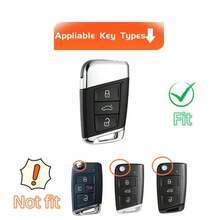 Autoschlüssel Hülle Schlüssel FOB Schale Abdeckung für VW für Passat B8, für Seat, für Skoda Schlüssellose Fernbedienung Schlüsselanhänger Tasche Zubehör Schlüsselbänder mit ID-Halter Auto Zubehör Tasche Charms Weihnachtsgeschenk