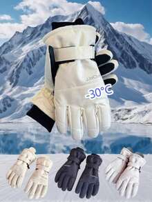 1 Pair Unisex Professional Ski Gloves, Touchscreen Warm Windproof Waterproof Cold-Proof, Lightweight Hand Warmer, Suitable For Fashionable Sports Skiing, Snowboarding, Outdoor Winter Activities, Winter Ski Gloves, Great Gift For Thanksgiving And Christmas