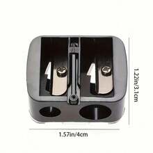 1-Piece Portable Dual Hole Makeup Pencil Sharpener With Ventilation And Debris Collection Function - Battery Free, Transparent Blue Design, Perfect For Eyebrows And Makeup Pencils, Essential For Travel