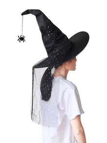1 件女式宽边巫婆帽，万圣节服装派对配饰秋季服装 - 彩色 - 查看 16