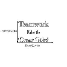 Teamwork Makes The Dream Work Office Classroom Sport Football Cute Inspirational Family Love Vinyl Quote Saying Wall Art Lettering Sign Room Decor