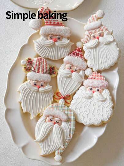 北欧风格圣诞老人头饼干模具，圣诞厨房亲子饼干模具，圣诞装饰，翻糖饼干印章，蛋糕装饰饼干整形器，甜点制作工具圣诞节圣诞装饰品圣诞睡衣圣诞礼物圣诞装饰