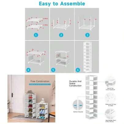 10 Tier Shoe Rack Metal Narrow Shoe Rack 10 Pairs Tall Shoe Rack Space Saving Shoe Organizer Living Room Entryway Hallway And Cloakroom