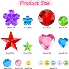 Gem Stickers, 936PCS Rhinestones Crafts, Back To School Teacher Reward Stickers Class, Self Adhesive Gems Crafts, Jewel Bling Sticker, Face Gems Makeup, Sticker Dance Teacher - 彩色寶石 - 查看 3
