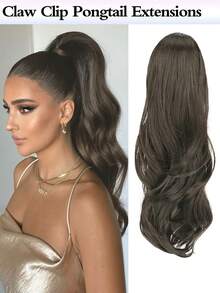 Ponytail Extension, 24 Inch Drawstring Curly Wavy Pony Tail Natural Wavy Synthetic Hairpiece For Women Daily Party Use