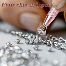 Piercing Ball Grabber Reacher Tool,Jeweler's Pick Up Tool, Stainless Steel Piercing Ball Grabber Tool, Pearl Grabber Pick Up Tool With 4 Prongs