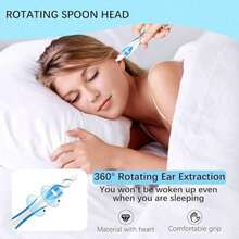 1 Piece Earwax Removal Product Comes With 16 Soft And Flexible Replacement Tips Ear Cleaner Best For Removing Earwax Earwax Removal Tool - Màu xanh lam - Xem 4
