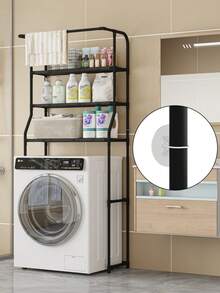 1pc 3-Tier Floor Standing Rack, Sturdy Iron Pipe, High Capacity Storage Shelf For Bathroom, Laundry Room, No Drilling Required - Multicolor - View 7