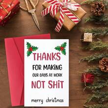 1 件。感谢您让我们的工作日不那么忙碌 - 圣诞快乐 - 有趣可爱的圣诞贺卡 - 送给朋友、家人或同事的节日礼物 - 均碼 - 查看 6