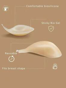 1 Pair New Lift-Up Silicone Invisible Bra With Shoulder Straps, Cleavage Style - Multicolor - View 9