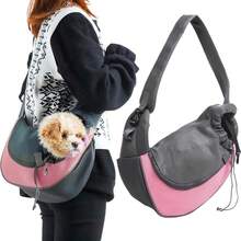 1 PC Pet Dog Sling Carrier Breathable Mesh Travel Sling Bag Carrier For Dogs Cats Cat Carrier Cat Bag - Pink - View 8