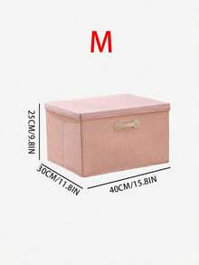 1pc Cotton And Linen Hand-Held Storage Box With Lid, Clothes Sorting Box, Folding Cabinet, Toy Wardrobe, Organizing Moving Box