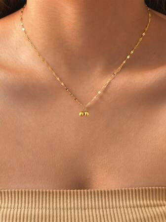 不锈钢防水不褪色可爱小巧樱桃吊坠项链，适合女性日常佩戴