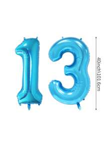 2 个 40 英寸（约 101.6 厘米）蓝色巨型数字氦气铝箔气球，大号数字气球适合生日派对、毕业典礼、周年纪念、派对装饰、拍照、家庭聚会、新年 - 彩色 - 查看 18