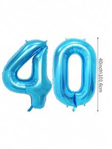 2 个 40 英寸（约 101.6 厘米）蓝色巨型数字氦气铝箔气球，大号数字气球适合生日派对、毕业典礼、周年纪念、派对装饰、拍照、家庭聚会、新年 - 彩色 - 查看 12