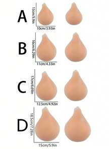 1 对硅胶隐形丰胸贴，带肩带，防滑小胸增强贴，可重复使用，适用于婚纱、礼服 - 杏色 - 查看 4