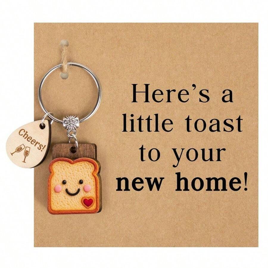 Bread Toast Keychain Women, Divorce Gifts Women, New Job Gifts Women, Gifts Teenage Girls, New Beginnings Gifts Women, College Her - New Home - View 1