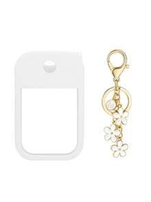 2 件 Touchland 1 盎司（30 毫升）洗手液喷雾瓶保护套，26 个花朵和字母喷雾瓶标记，硅胶防摔防撞保护套，带钥匙扣设计，方便旅行携带，可挂在包、钥匙或儿童背包上，耐磨、防水、可重复使用 Touchland 洗手液喷雾保护套，旅行、户外、礼物、万圣节礼物、圣诞节礼物 - 白色 - 查看 18