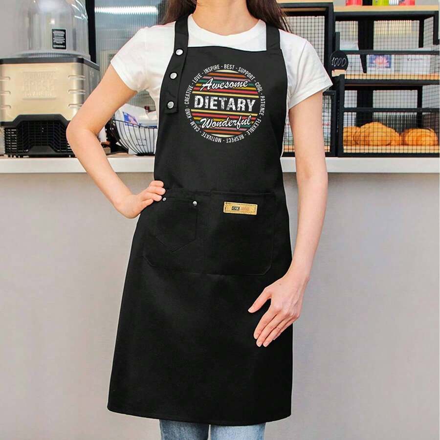 Dietary Food Service Week Dietary Appreciation Gifts 75043 Cooking Apron For Women With Pocket Chef Aprons For Kitchen TT4 - 1pc - 查看 1