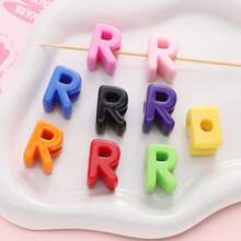 20pcs Multicolor Large Hole Acrylic Letter Beads, Handmade Decorative Letter Spacer Beads For Necklace Accessories, DIY Jewelry, Phone Chain, Jewelry Making, Beading Supplies - DIY - View 29