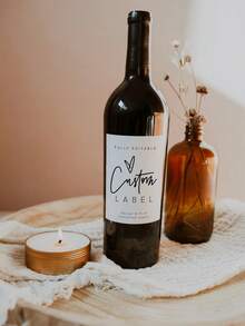 1/3/5pcs Personalized Engagement Party Wine Labels, Engagement Gift Labels, Customized Labels, Wedding Monogram Design, Wine Bottle Stickers, Champagne Labels, Customized Name Stickers, DIY Gifts, Customized Photo Wine Labels - Multicolor - View 7