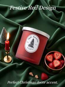 300g Christmas Decorations Candle | Red Soy Wax Jar, Autumn Home Decor, Christmas Scented Candle Gifts For Women, Holiday Party Decoration. Room Decor, Christmas Gifts