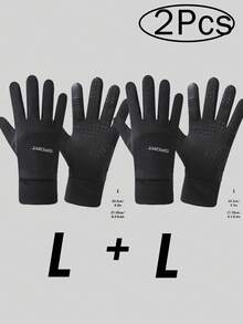 Musion 1pc/2pcs/3pcs Unisex Winter Outdoor Sports Skiing Gloves Waterproof Windproof Driver Gloves Touch Screen Warm Driving Riding Black Gloves Hand Warmers