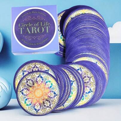 78 st klassiska tarotkort för spådom - livets hjul, lämpliga för nybörjare, familjesammankomster och fester, emotionell insikt och spådomsspel, perfekt present, kompakt och bärbar, bärbart ödesspel, spådomskort, spådomskort för flera spelare