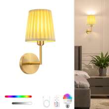 Cordless Wall Lamp, Battery Powered Wall Light With Remote Control, Dimmable Battery Operated Wall Lamp, Wireless Wall Mounted Light With 15 Color Rechargeable Bulb, Suitable For Bedroom, Living Room, Corridor, Office, Cabin Decor